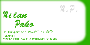 milan pako business card